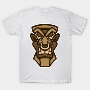 Abstract African Mask Wood Fantasy Artistic Style T-Shirt